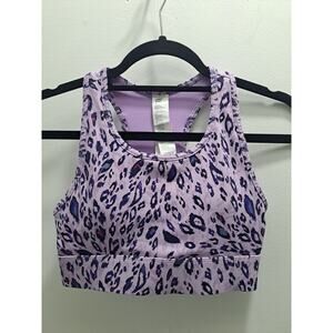 Women's Fabletics Size XS Mila Medium Impact Sports Bra With Removable Cups Purp
